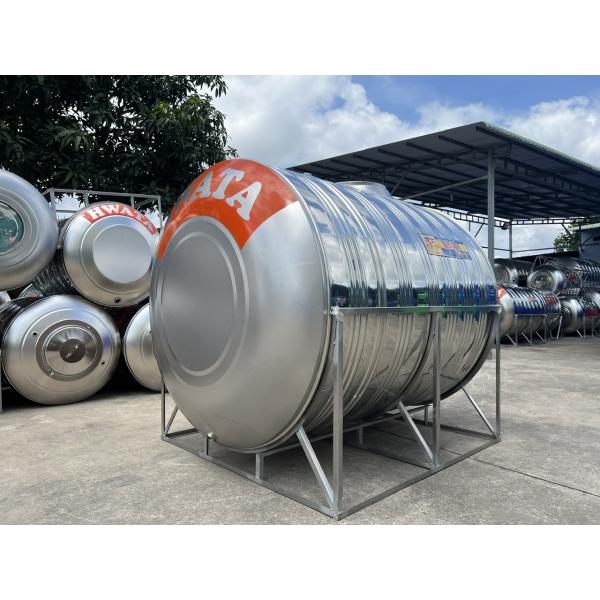 Hình ảnh thực tế Bồn Inox Hwata 3000L ngang